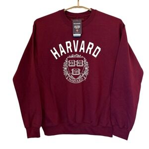 Harvard University Crimson Seal Crewneck Sweatshirt Medium Maroon Barnesmith NEW